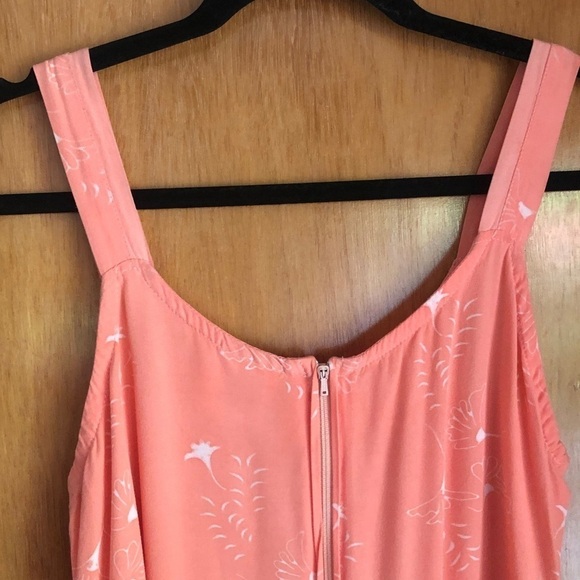 Vintage 90’s Peach Sundress with White Floral Print Sz Med - Picture 8 of 13